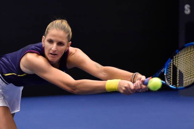 Karolina Pliskova of Czech Republic in action during the WTA, Tennis Damen Agel Open 2022 women s tennis tournament match against Alycia Parks of USA in Ostrava, Czech Republic, October 4, 2022. (CTKxPhoto JaroslavxOzana) CTKPhotoP2022100408684  JAO 26