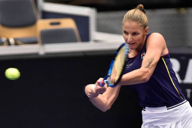 Karolina Pliskova of Czech Republic in action during the WTA, Tennis Damen Agel Open 2022 women s tennis tournament match against Alycia Parks of USA in Ostrava, Czech Republic, October 4, 2022. (CTKxPhoto JaroslavxOzana) CTKPhotoP2022100408813  JAO 30