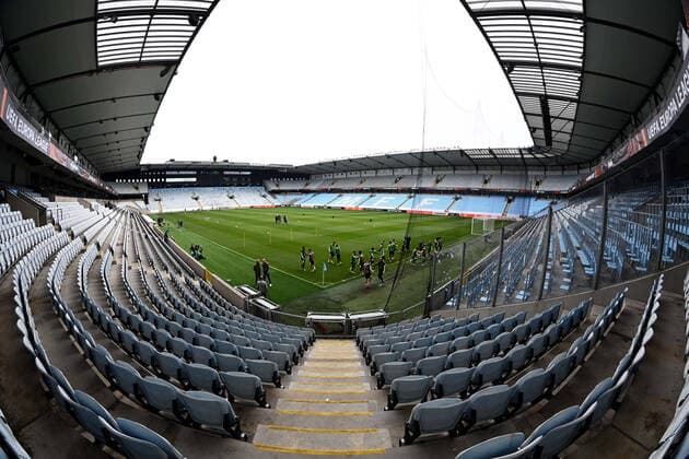Fussball, Herren, Saison 2022 2023, Europa League, Malmö FF - 1. FC Union Berlin (Gruppenphase, Gruppe D, 3. Spieltag), Training von Malmö am Tag vor dem Spiel im Eleda Stadium, Übersicht und Gästeblock (rechts), 05.10. 2022, Copyright: xMatthiasxKochx