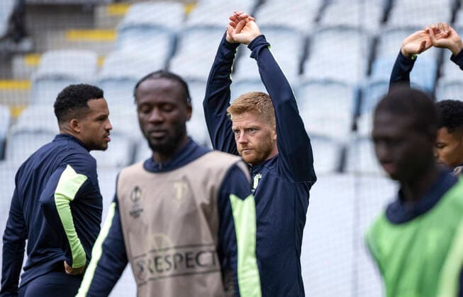 MALMÖ 2022-10-05 MFF:s Anders Christiansen vid onsdagens träning pa Malmö Stadion inför Uefa Europa League matchen mot Union Berlin. MALMÖ SVERIGE x50090x