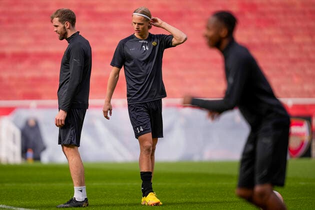 UEFA Europa League 2022 2023 Bodo Glimt training London, England 20221005 Bodo Glimts Ulrik Saltnes during training on the day of the Europa League group stage match between Arsenal and Bodo Glimt at the Emirates Stadium Photo Beate Oma Dahle NTB London England  Copyright: xBeatexOmaxDahlex xNTBx EDITORIAL USE ONLY. RESTRICTED USE FOR BETTING COMPANIES