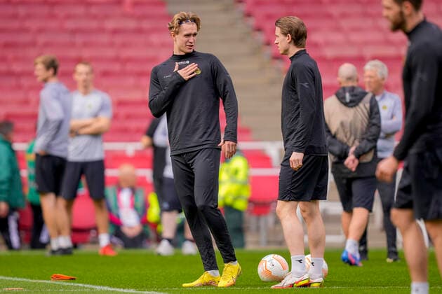 UEFA Europa League 2022 2023 Bodo Glimt training London, England 20221005 Bodo Glimts Ola Solbakken during training on the day of the Europa League group stage match between Arsenal and Bodo Glimt at the Emirates Stadium Photo Beate Oma Dahle NTB London England  Copyright: xBeatexOmaxDahlex xNTBx EDITORIAL USE ONLY. RESTRICTED USE FOR BETTING COMPANIES
