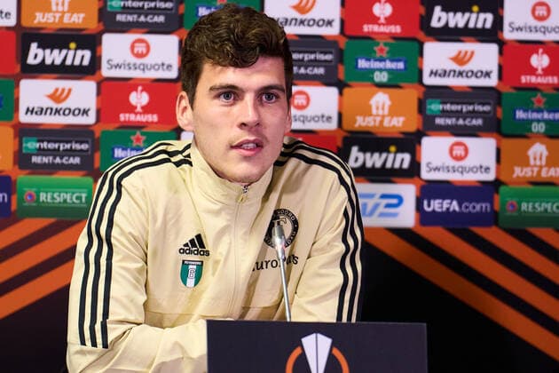 UEFA Europa League press conference, PK, Pressekonferenz and training of Feyenoord Herning - Jacob Rasmussen of Feyenoord during the press conference and training of Feyenoord at MCH Arena on 5 October 2022 in Herning, Denmark. Copyright: xTomxBodex
