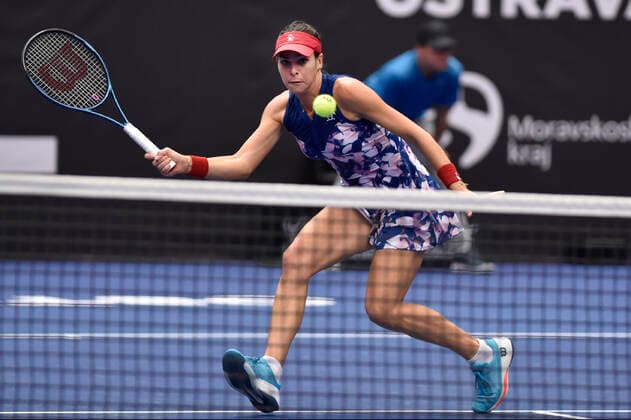 Ajla Tomljanovic of Australia in action during the WTA, Tennis Damen Agel Open 2022 women s tennis tournament match against Iga Swiatek of Poland, on October 5, 2022, in Ostrava, Czech Republic. (CTKxPhoto JaroslavxOzana) CTKPhotoP2022100507287  JAO 41
