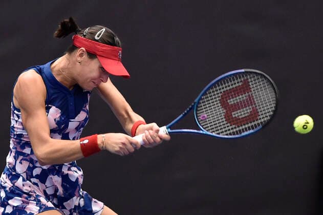Ajla Tomljanovic of Australia in action during the WTA, Tennis Damen Agel Open 2022 women s tennis tournament match against Iga Swiatek of Poland, on October 5, 2022, in Ostrava, Czech Republic. (CTKxPhoto JaroslavxOzana) CTKPhotoP2022100507673  JAO 51