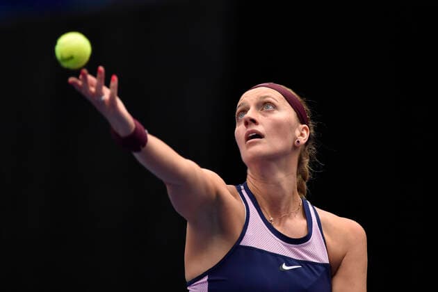 Czech Petra Kvitova in action during the WTA, Tennis Damen Agel Open 2022 women s tennis tournament match against Paula Badosa of Spain, on October 5, 2022, in Ostrava, Czech Republic. (CTKxPhoto JaroslavxOzana) CTKPhotoP2022100508664  JAO 65
