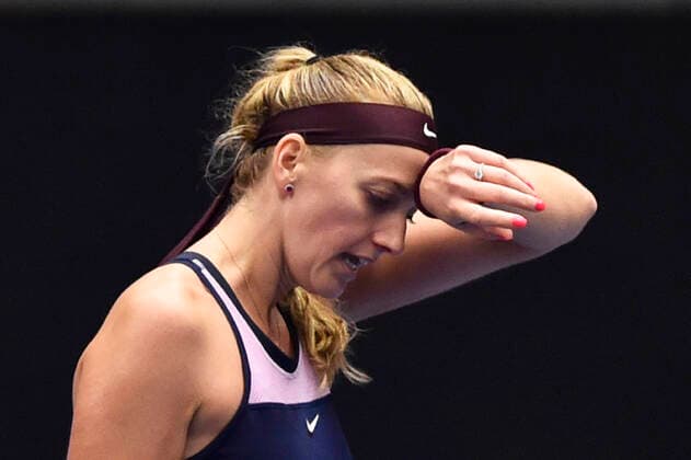 Czech Petra Kvitova in action during the WTA, Tennis Damen Agel Open 2022 women s tennis tournament match against Paula Badosa of Spain, on October 5, 2022, in Ostrava, Czech Republic. (CTKxPhoto JaroslavxOzana) CTKPhotoP2022100509189  JAO 76