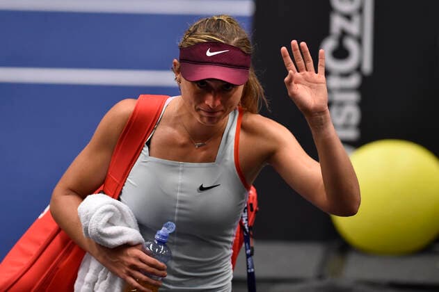 Paula Badosa of Spain in action during the WTA, Tennis Damen Agel Open 2022 women s tennis tournament match against Czech Petra Kvitova, on October 5, 2022, in Ostrava, Czech Republic. (CTKxPhoto JaroslavxOzana) CTKPhotoP2022100509022  JAO 72