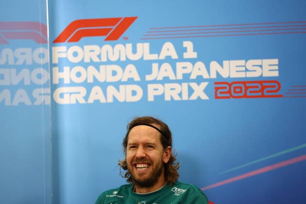 VETTEL Sebastian (ger), Aston Martin F1 Team AMR22, portrait press conference, PK, Pressekonferenz during the Formula 1 Honda Japanese Grand Prix 2022, 18th round of the 2022 FIA Formula One World Championship, WM, Weltmeisterschaft from October 7 to 9, 2022 on the Suzuka International Racing Course, in Suzuka, Mie Prefecture, Japan - F1 - JAPANESE GRAND PRIX 2022 DPPI Panoramic Press Con Japan 1 010