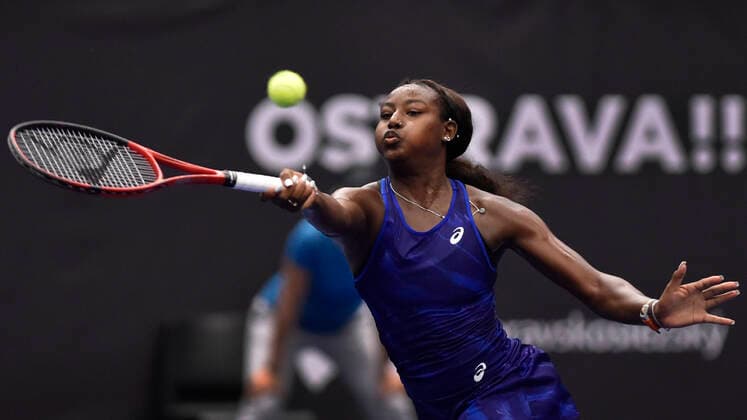 Alycia Parks of USA in action during the WTA, Tennis Damen Agel Open 2022 women s tennis tournament match against Maria Sakkari of Greece, on October 6, 2022, in Ostrava, Czech Republic. (CTKxPhoto JaroslavxOzana) CTKPhotoP2022100605644  JAO 08
