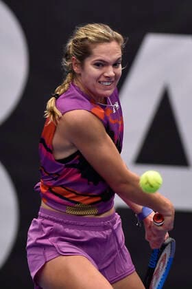 Catherine McNally of USA in action during the WTA, Tennis Damen Agel Open 2022 women s tennis tournament match against Czech Karolina Muchova, on October 6, 2022, in Ostrava, Czech Republic. (CTKxPhoto JaroslavxOzana) CTKPhotoP2022100607140  JAO 24