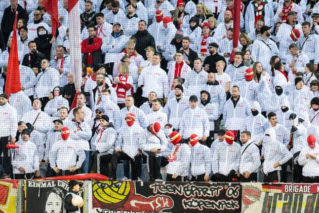 221006 Supporters of Union Berlin ahead of the UEFA Europa League match between Malmö FF and Union Berlin on October 6, 2022 in Malmö. Photo: Petter Arvidson BILDBYRAN kod PA PA0409 fotboll football soccer fotball uefa europa league malmö ff union berlin bbeng Copyright: PETTERxARVIDSON BB221006PA082