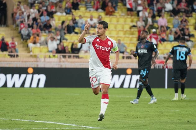 Joie - Wissam Ben Yedder (AS Monaco) FOOTBALL : AS Monaco vs Trabzonspor - Ligue Europa - Phase de groupe - Monaco - 06 10 2022 NorbertScanella Panoramic 