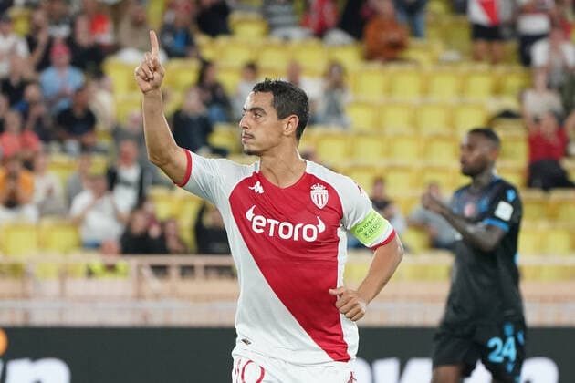 Joie - Wissam Ben Yedder (AS Monaco) FOOTBALL : AS Monaco vs Trabzonspor - Ligue Europa - Phase de groupe - Monaco - 06 10 2022 NorbertScanella Panoramic 