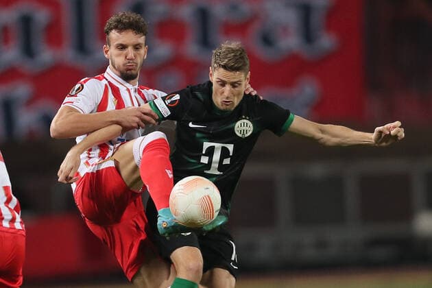 CRVENA ZVEZDA vs FERENCVAROS STRAHINJA ERAKOVIC vs KRISTOFFER ZACHARIASSEN football Crvena zvezda vs Ferencvaros UEFA Europa league Rajko Mitic stadium, Belgrad 06.10.2022. Foto: FOOTBALL, UEFA EUROPA LEAGUE, CRVENA ZVEZDA, RED STAR, FERENCVAROS Belgrade Rajko Mitic stadium Serbia Copyright: xMarkoxMetlas xMNxPressx