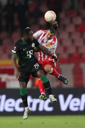 CRVENA ZVEZDA vs FERENCVAROS FRANCK BOLI vs ALEKSANDAR DRAGOVIC football Crvena zvezda vs Ferencvaros UEFA Europa league Rajko Mitic stadium, Belgrad 06.10.2022. Foto: FOOTBALL, UEFA EUROPA LEAGUE, CRVENA ZVEZDA, RED STAR, FERENCVAROS Belgrade Rajko Mitic stadium Serbia Copyright: xMarkoxMetlas xMNxPressx