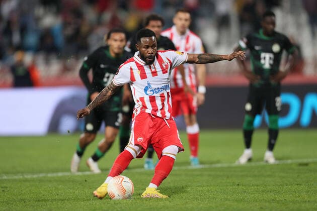 CRVENA ZVEZDA vs FERENCVAROS GUELOR KANGA football Crvena zvezda vs Ferencvaros UEFA Europa league Rajko Mitic stadium, Belgrad 06.10.2022. Foto: FOOTBALL, UEFA EUROPA LEAGUE, CRVENA ZVEZDA, RED STAR, FERENCVAROS Belgrade Rajko Mitic stadium Serbia Copyright: xMarkoxMetlas xMNxPressx