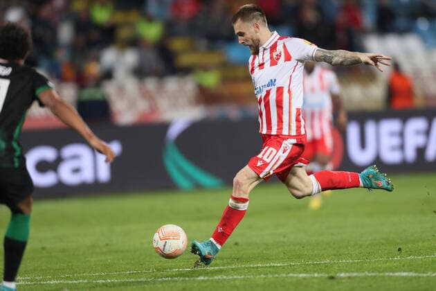 CRVENA ZVEZDA vs FERENCVAROS ALEKSANDAR KATAI football Crvena zvezda vs Ferencvaros UEFA Europa league Rajko Mitic stadium, Belgrad 06.10.2022. Foto: FOOTBALL, UEFA EUROPA LEAGUE, CRVENA ZVEZDA, RED STAR, FERENCVAROS Belgrade Rajko Mitic stadium Serbia Copyright: xMarkoxMetlas xMNxPressx
