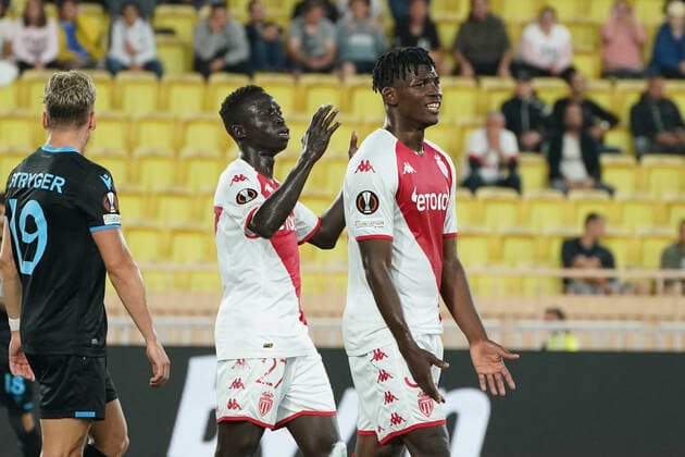 Krepin Diatta (AS Monaco) - Breel Embolo (AS Monaco) FOOTBALL : AS Monaco vs Trabzonspor - Ligue Europa - Phase de groupe - Monaco - 06 10 2022 NorbertScanella Panoramic 