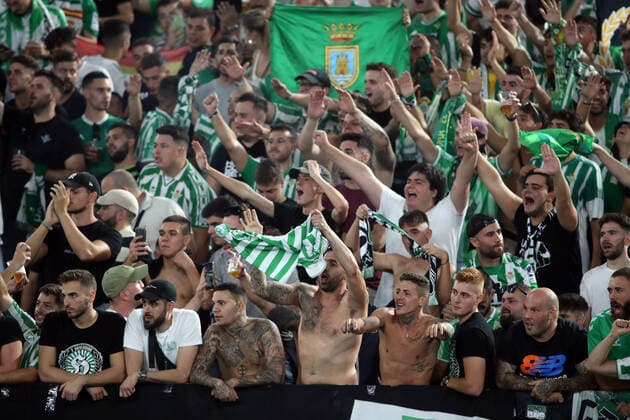 ROME, Italy - 06.10.2022: Real Betis Supporters on the stand before the UEFA Europe League group C match between AS Roma and Real Betis Seville at the Olympic Stadium on October 10, 2022 in Rome, Italy.  Copyright: xMarcoxIacobuccix xipa-agency.netx xMarcoxIacobuccix 0