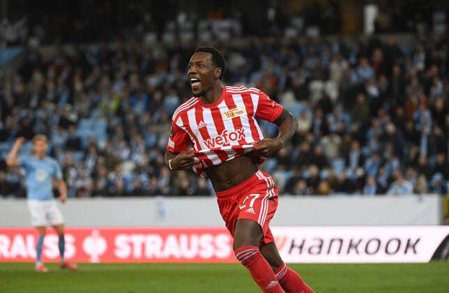 Sport Bilder des Tages Fussball, Herren, Saison 2022 2023, Europa League, Malmö FF - 1. FC Union Berlin (Gruppenphase, Gruppe D, 3. Spieltag), Sheraldo Becker (1. FC Union), Jubel nach Tor zum 1:0, 06.10. 2022, Copyright: xMatthiasxKochx