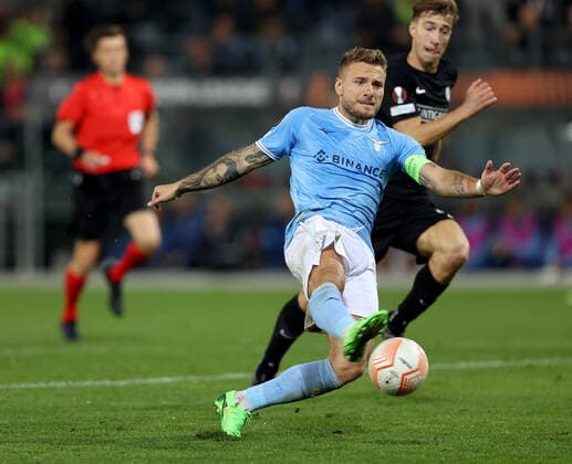 SOCCER - UEFA EL, Sturm vs Lazio GRAZ,AUSTRIA,06.OCT.22 - SOCCER - UEFA Europa League, SK Sturm Graz vs SS Lazio Roma. Image shows Ciro Immobile (Lazio).  GEPAxpictures xHansxOberlaender