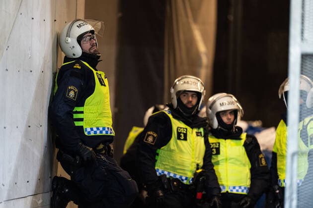 Sport Bilder des Tages 221006 Police during the UEFA Europa League match between Malmö FF and Union Berlin on October 6, 2022 in Malmö. Photo: Petter Arvidson BILDBYRAN kod PA PA0409 fotboll football soccer fotball uefa europa league malmö ff union berlin bbeng Copyright: PETTERxARVIDSON BB221006PA136