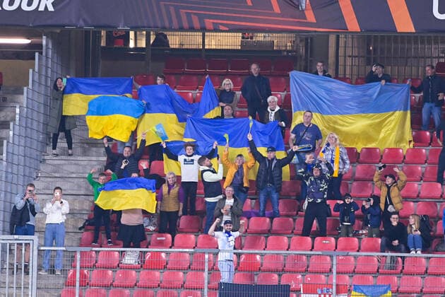 Les supporters de Dynamo Kiev - ambiance - FOOTBALL : Rennes vs Dynamo Kiev - Ligue Europa - 06 10 2022 FedericoPestellini Panoramic 