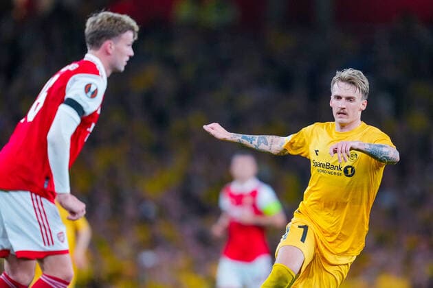 UEFA Europa League 2022 2023 Arsenal Bodo Glimt London, England 20221006 Bodo Glimts Runar Espejord t h during the Europa League group stage match between Arsenal and Bodo Glimt at the Emirates Stadium Photo Beate Oma Dahle NTB London England  Copyright: xBeatexOmaxDahlex xNTBx EDITORIAL USE ONLY. RESTRICTED USE FOR BETTING COMPANIES