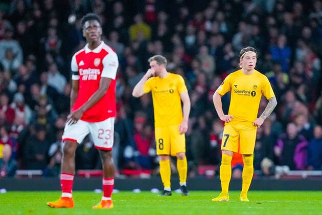 UEFA Europa League 2022 2023 Arsenal Bodo Glimt London, England 20221006 Bodo Glimts Patrick Berg t h during the Europa League group stage match between Arsenal and Bodo Glimt at the Emirates Stadium Photo Beate Oma Dahle NTB London England  Copyright: xBeatexOmaxDahlex xNTBx EDITORIAL USE ONLY. RESTRICTED USE FOR BETTING COMPANIES