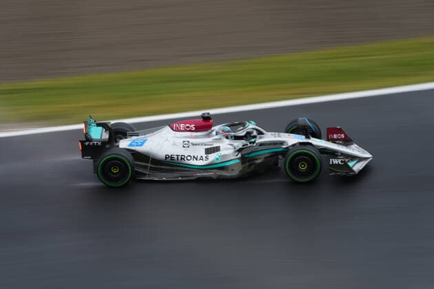 (221007) -- SUZUKA, Oct. 7, 2022 -- Mercedes British driver George Russell drives during the second practise session of the Formula One Japan Grand Prix held at the Suzuka Circuit in Suzuka City, Japan, on Oct. 7, 2022. ) (SP)JAPAN-SUZUKA-F1-JAPAN GRAND PRIX-PRACTICE ZhangxXiaoyu 