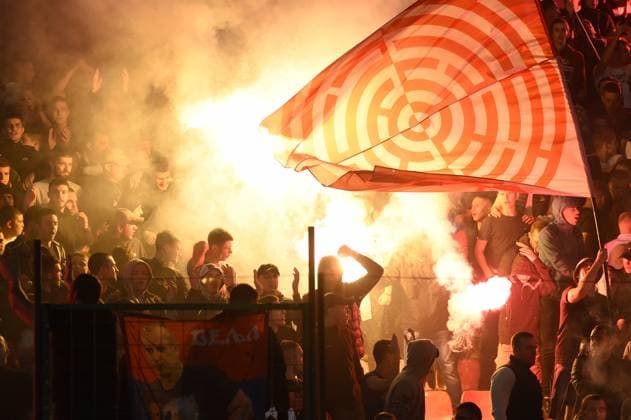 CRVENA ZVEZDA vs FERENCVAROS DELIJE, supporters of Crvena zvezda, at the UEFA Europa league match against Ferencvaros, at Rajko Mitic Stadium. Belgrade, 06.10.2022. photo: Nebojsa Parausic MN Press Belgrade Rajko Mitic Stadium Serbia Copyright: xNebojsaxParausicx xMNxpressx