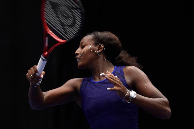 Alycia Parks of USA in action during the WTA, Tennis Damen Agel Open 2022 women s tennis tournament match against Barbora Krejcikova of Czech Republic, on October 7, 2022, in Ostrava, Czech Republic. (CTKxPhoto JaroslavxOzana) CTKPhotoP2022100706285  JAO 03