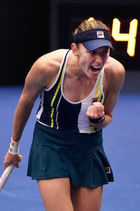 Ekaterina Alexandrova of Russia reacts during the WTA, Tennis Damen Agel Open 2022 women s tennis tournament match against Tereza Martincova of Czech Republic, on October 7, 2022, in Ostrava, Czech Republic. (CTKxPhoto JaroslavxOzana) CTKPhotoP2022100710098  JAO 73