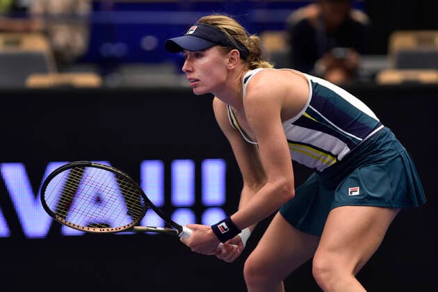 Ekaterina Alexandrova of Russia in action during the WTA, Tennis Damen Agel Open 2022 women s tennis tournament match against Tereza Martincova of Czech Republic, on October 7, 2022, in Ostrava, Czech Republic. (CTKxPhoto JaroslavxOzana) CTKPhotoP2022100710311  JAO 79