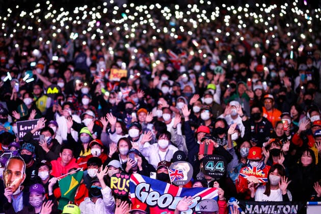 Fans, F1 Grand Prix of Japan at Suzuka International Racing Course on October 8, 2022 in Suzuka, Japan. (Photo by HOCH ZWEI) Suzuka Japan