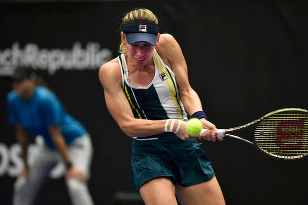 Ekaterina Alexandrova of Russia in action during the WTA, Tennis Damen Agel Open 2022 women s tennis tournament match against Iga Swiatek of Poland, on October 8, 2022, in Ostrava, Czech Republic. (CTKxPhoto JaroslavxOzana) CTKPhotoP2022100804714  JAO 29