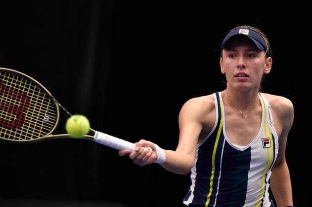 Ekaterina Alexandrova of Russia in action during the WTA, Tennis Damen Agel Open 2022 women s tennis tournament match against Iga Swiatek of Poland, on October 8, 2022, in Ostrava, Czech Republic. (CTKxPhoto JaroslavxOzana) CTKPhotoP2022100804981  JAO 38