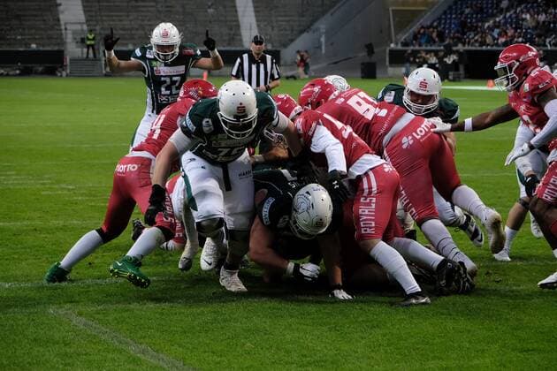 08.10.2022 xkhx Frankfurt am Main, Deutsche Bank Park, German Football League (GFL) Erima German Bowl XLIII - Finale Potsdam Royals - Schwäbisch Hall Unicorns Bryce Nunnelly (1, Schwäbisch Hall Unicorns)