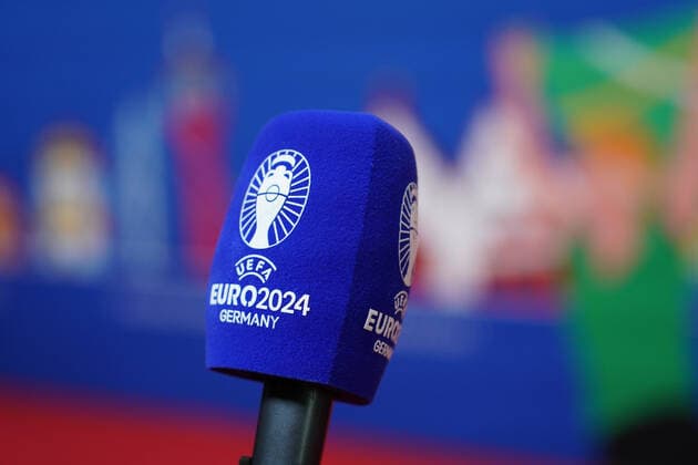 Interview Area bei der Auslosung der Qualifikationsgruppen zur Europameisterschaft 2024 in der Frankfurter Festhalle - Frankfurt 09.10.2022: EURO2024 Qualifying Draw EM 2024 Auslosung der Qualifikationsgruppen, Festhalle Frankfurt