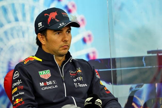 Sergio Perez (MEX) Red Bull Racing, portrait in the post race FIA press conference, PK, Pressekonferenz during the Formula 1 Honda Japanese Grand Prix 2022, 18th round of the 2022 FIA Formula One World Championship, WM, Weltmeisterschaft from Octobre 7 to 9, 2022 on the Suzuka International Racing Course, in Suzuka, Mie Prefecture, Japan - F1 - JAPANESE GRAND PRIX 2022 - RACE DPPI Panoramic JAPAN_SUNDAY_FIA_PRESS_CONF_02