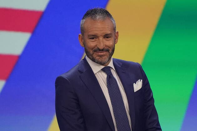 Gianluca Zambrotta (Italien) bei der Auslosung der Qualifikationsgruppen zur Europameisterschaft 2024 in der Frankfurter Festhalle - Frankfurt 09.10.2022: EURO2024 Qualifying Draw EM 2024 Auslosung der Qualifikationsgruppen, Festhalle Frankfurt