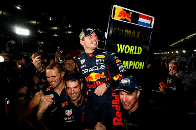 1 Max Verstappen (NLD, Oracle Red Bull Racing) celebrates becoming the 2022 Drivers World Champion, F1 Grand Prix of Japan at Suzuka International Racing Course on October 9, 2022 in Suzuka, Japan. (Photo by HOCH ZWEI) Suzuka Japan
