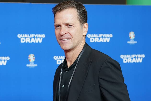 Manager der Nationalmannschaft Oliver Bierhoff (Deutschland Germany) bei der Auslosung der Qualifikationsgruppen zur Europameisterschaft 2024 in der Frankfurter Festhalle - Frankfurt 09.10.2022: EURO2024 Qualifying Draw EM 2024 Auslosung der Qualifikationsgruppen, Festhalle Frankfurt
