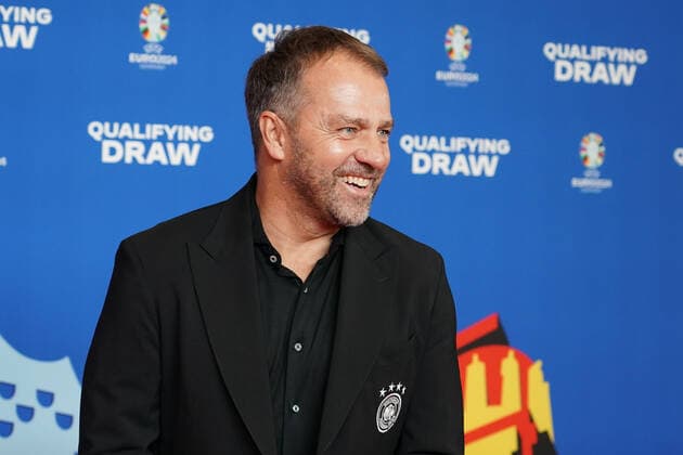 Bundestrainer Hansi Flick (Deutschland Germany) bei der Auslosung der Qualifikationsgruppen zur Europameisterschaft 2024 in der Frankfurter Festhalle - Frankfurt 09.10.2022: EURO2024 Qualifying Draw EM 2024 Auslosung der Qualifikationsgruppen, Festhalle Frankfurt