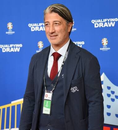 09.10.2022 Frankfurt am Main, EURO2024 Qualifying Draw EM 2024 Auslosung der Qualifikationsgruppen, Festhalle Frankfurt Trainer Murat Yakin, SUI, Schweiz emspor, DFL regulations prohibit any use of photographs as image sequences and or quasi-video