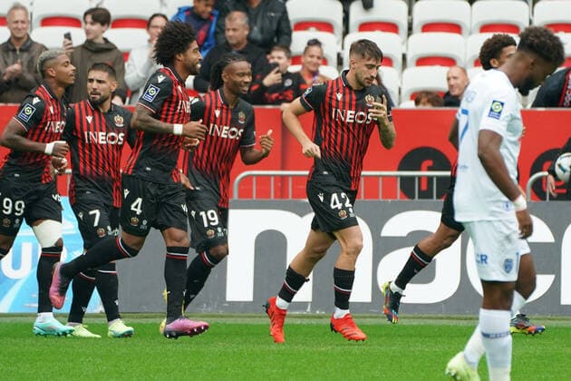 Joie - Mattia Viti (OGC Nice) FOOTBALL : OGC Nice vs Troyes - Ligue 1 Uber Eats - Nice - 09 10 2022 NorbertScanella Panoramic 