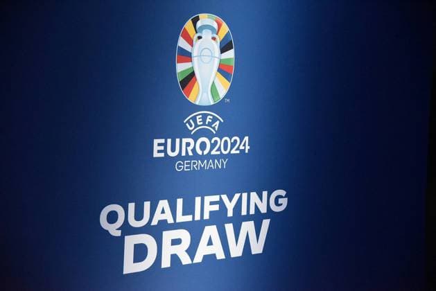 09.10.2022 Frankfurt am Main, EURO2024 Qualifying Draw EM 2024 Auslosung der Qualifikationsgruppen, Festhalle Frankfurt Symbolfoto Logo Euro 2024 emspor, DFL regulations prohibit any use of photographs as image sequences and or quasi-video