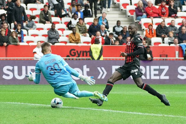 But - Nicolas Pepe (OGC Nice) - Gauthier Gallon (Troyes) FOOTBALL : OGC Nice vs Troyes - Ligue 1 Uber Eats - Nice - 09 10 2022 NorbertScanella Panoramic 
