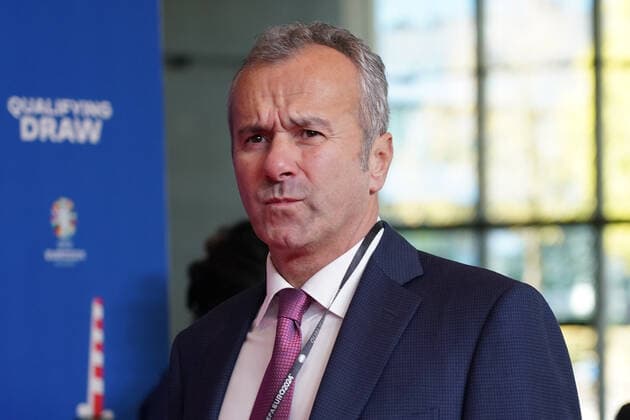 Nationaltrainer Miodrag Radulovic (Montenegro) bei der Auslosung der Qualifikationsgruppen zur Europameisterschaft 2024 in der Frankfurter Festhalle - Frankfurt 09.10.2022: EURO2024 Qualifying Draw EM 2024 Auslosung der Qualifikationsgruppen, Festhalle Frankfurt